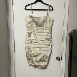 Elegant Cream Striped Dress